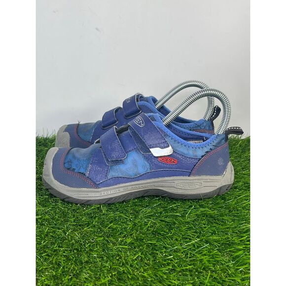 Keen Other - KEEN Kids Blue Hook & Loop Outdoor Hiking Shoes Size US 2 EU 34 Waterproof Trail